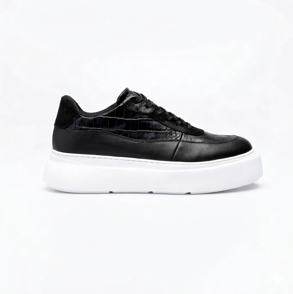 SNEAKERS ZANO CROCO BLACK by Alexandru Pop – Alexandru Pop Shoes