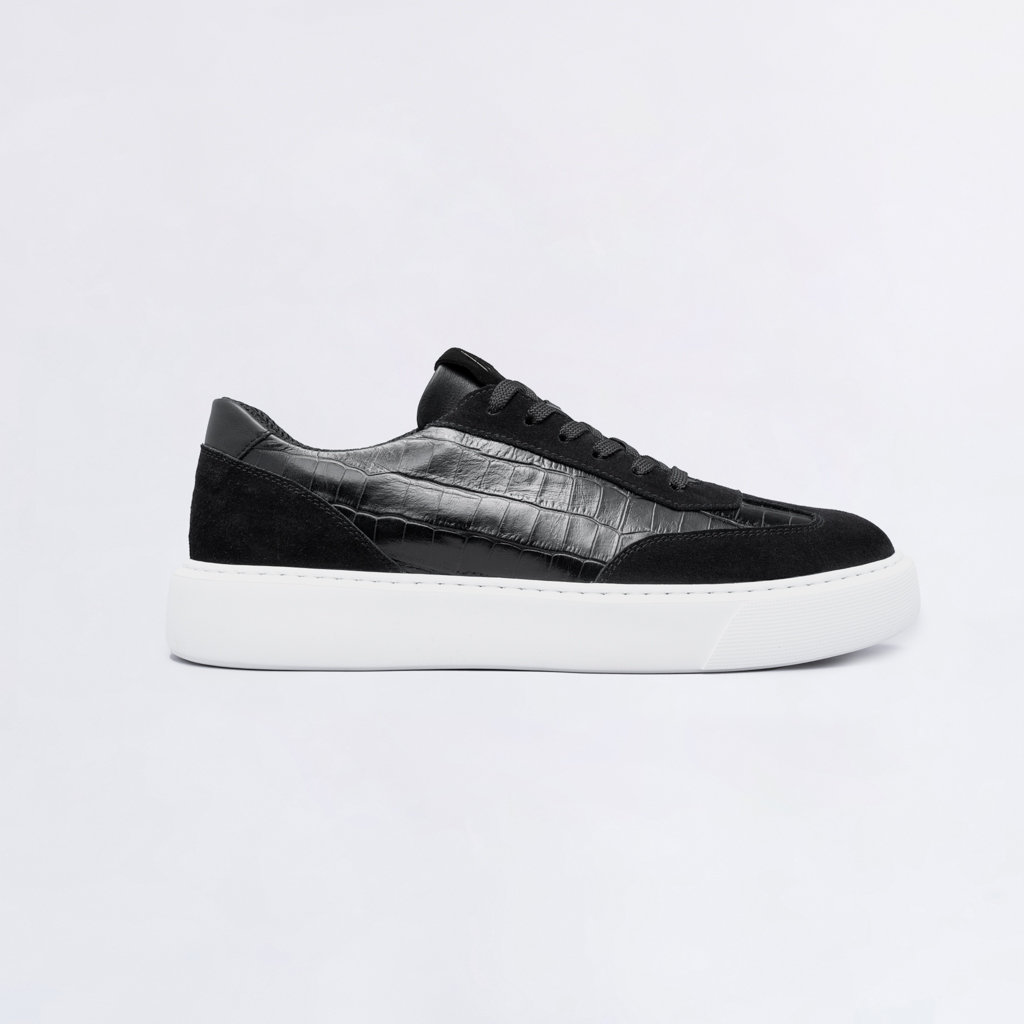 ap_aprilie_1024x1024_001 SNEAKERS SINAI CROCO NERO - imagine 1