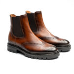 CHELSEA BOOTS COGNAC PATINAT - imagine 6