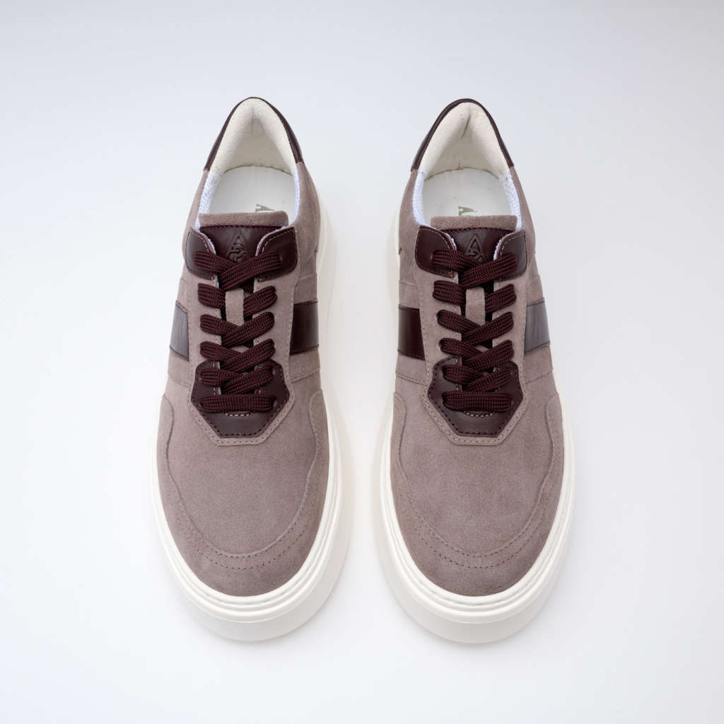 SNEAKERS ZANO 2.0 Taupe Wine Suede by Alexandru Pop – Alexandru