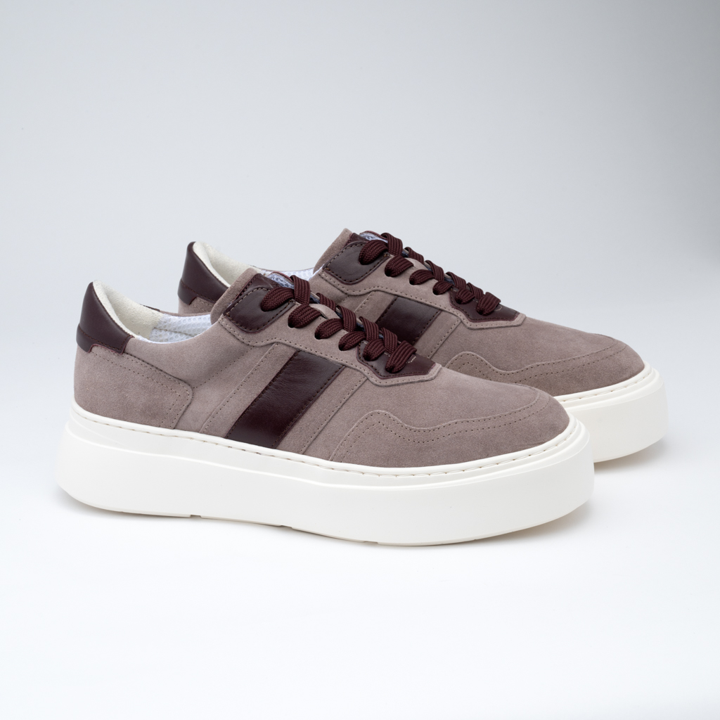 SNEAKERS ZANO 2.0 Taupe Wine Suede by Alexandru Pop – Alexandru