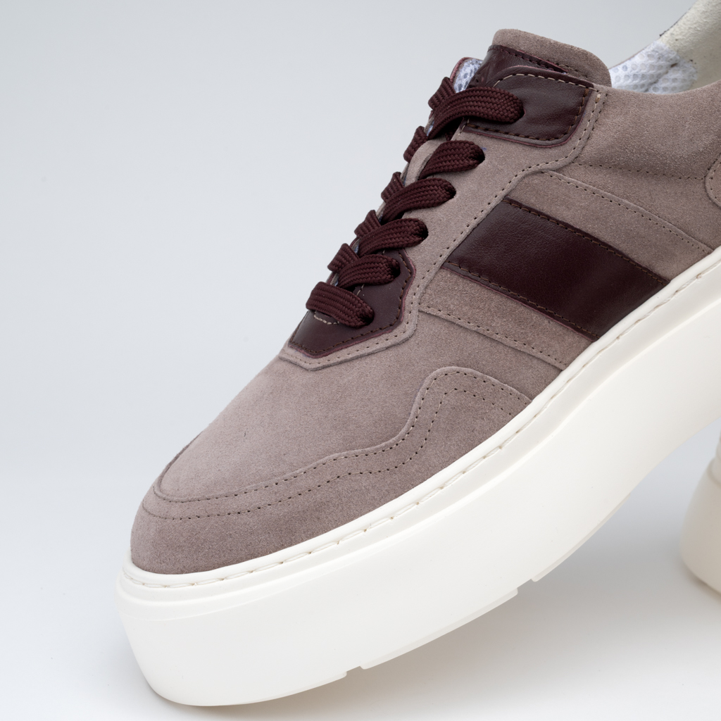 SNEAKERS ZANO 2.0 Taupe Wine Suede by Alexandru Pop – Alexandru