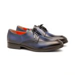 Derby Oslo Blue Patinat – Pantofi Eleganți din Piele Naturală cu Șiret - imagine 2