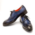Derby Oslo Blue Patinat – Pantofi Eleganți din Piele Naturală cu Șiret - imagine 3