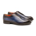 One Piece Blue Patinat – Pantofi Eleganți din Piele Naturală cu Șiret - imagine 2