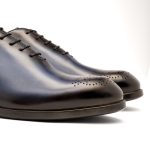 One Piece Blue Patinat – Pantofi Eleganți din Piele Naturală cu Șiret - imagine 4