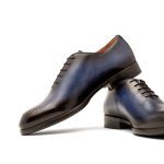 One Piece Blue Patinat – Pantofi Eleganți din Piele Naturală cu Șiret - imagine 3
