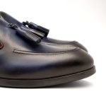 Tassel Loafer Blue Patinat – Pantofi Eleganți din Piele Naturală fără siret - imagine 4