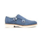 Double Monk Blue Suede – Pantofi Casual din Piele Naturală cu catarame