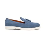Tassel Loafer Blue Suede – Pantofi Casual din Piele Naturală fără siret