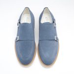 Double Monk Blue Suede – Pantofi Casual din Piele Naturală cu catarame - imagine 4