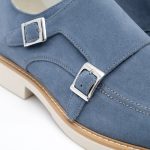 Double Monk Blue Suede – Pantofi Casual din Piele Naturală cu catarame - imagine 5