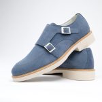 Double Monk Blue Suede – Pantofi Casual din Piele Naturală cu catarame - imagine 3